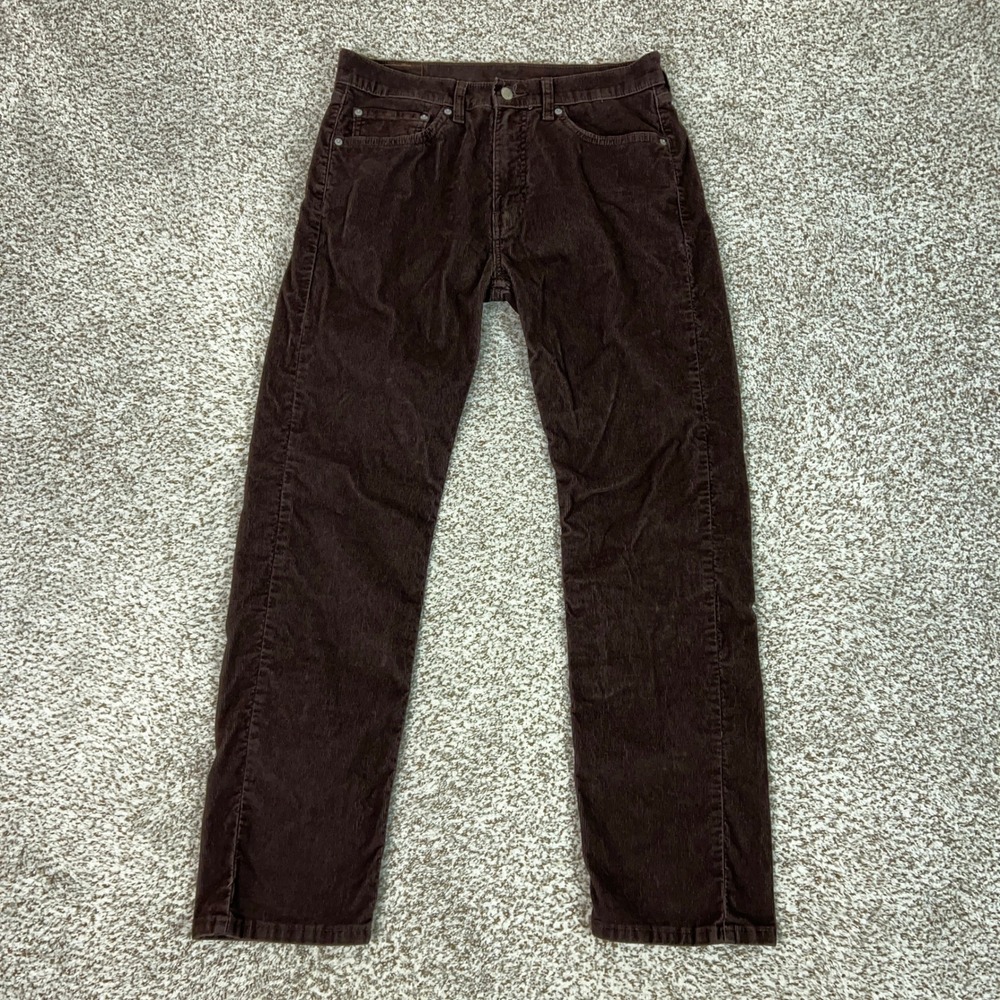 Levis Pants Men 32x32 Brown 505 Corduroy Straight Leg Stretch Casual Office Work